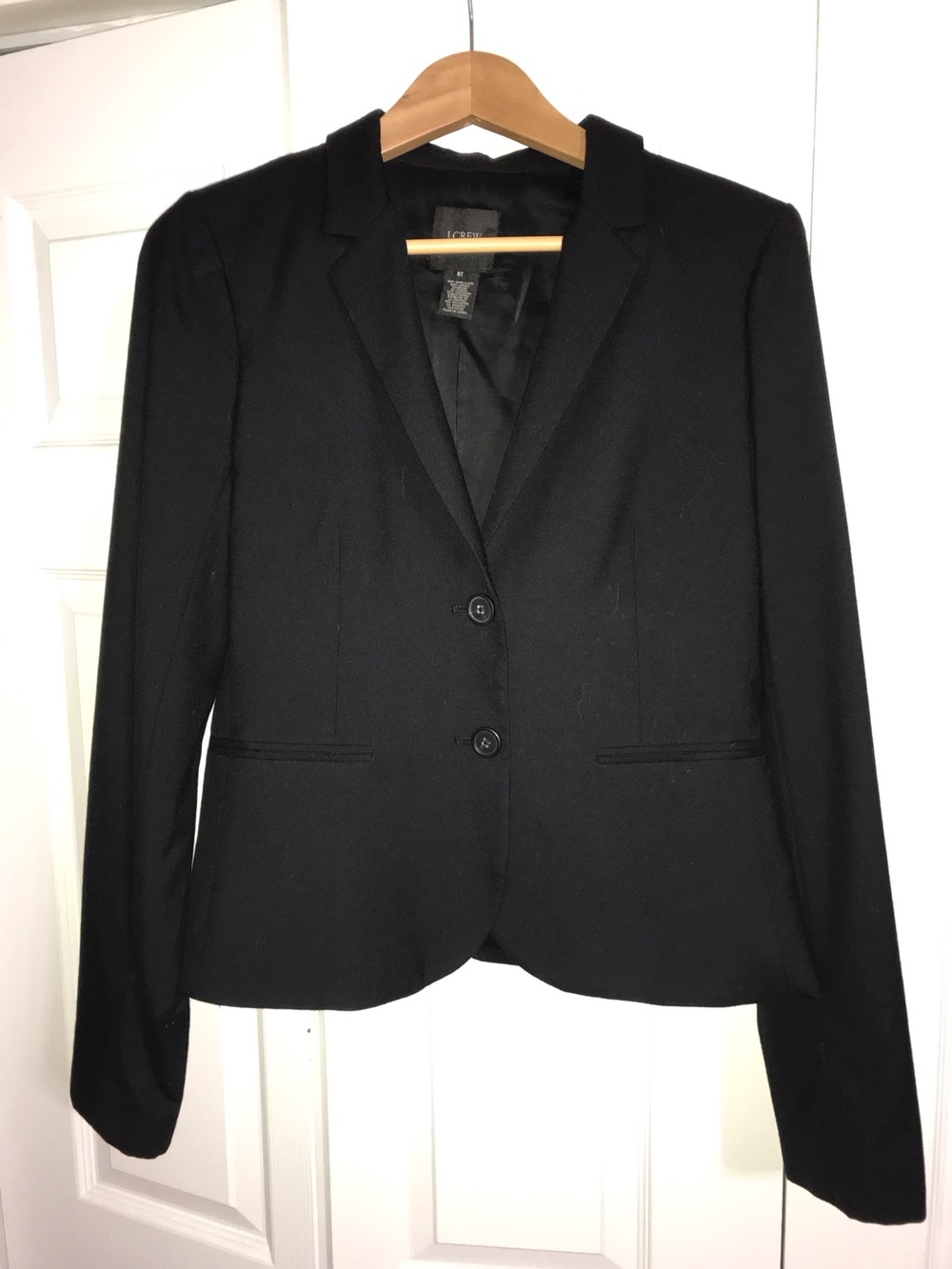 J Crew Women's Black Blazer Super 120’s Size 8T